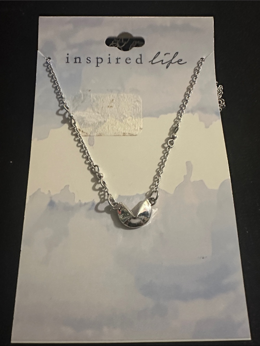 Inspire Silver Fortune Cookie Pendant Necklace
#146